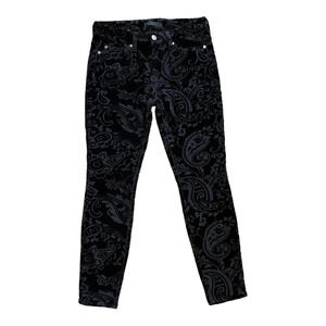 7 For All Mankind Jeans 7fam Black Velvet Paisley Pants 26